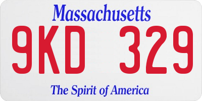 MA license plate 9KD329