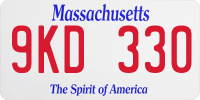 MA license plate 9KD330