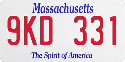 MA license plate 9KD331