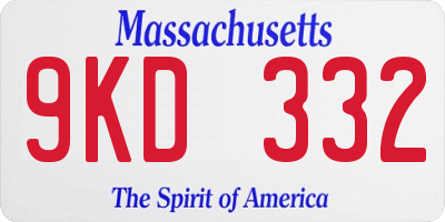 MA license plate 9KD332