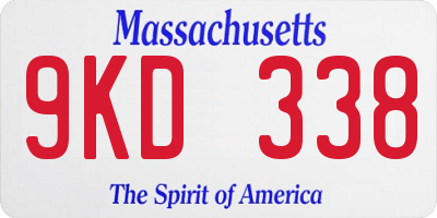MA license plate 9KD338