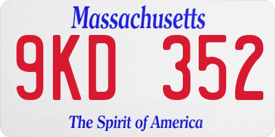 MA license plate 9KD352