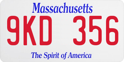 MA license plate 9KD356