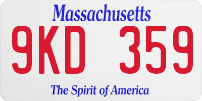 MA license plate 9KD359