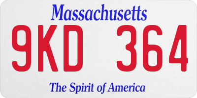 MA license plate 9KD364