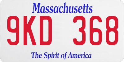 MA license plate 9KD368