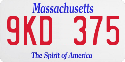MA license plate 9KD375