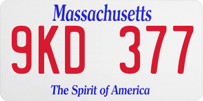 MA license plate 9KD377