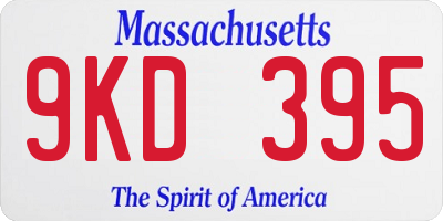 MA license plate 9KD395
