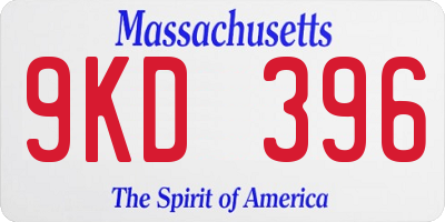MA license plate 9KD396
