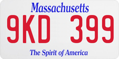 MA license plate 9KD399