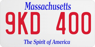 MA license plate 9KD400