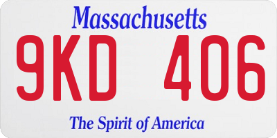 MA license plate 9KD406