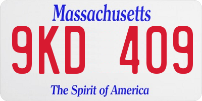 MA license plate 9KD409