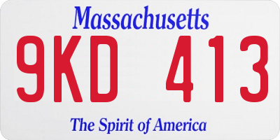MA license plate 9KD413