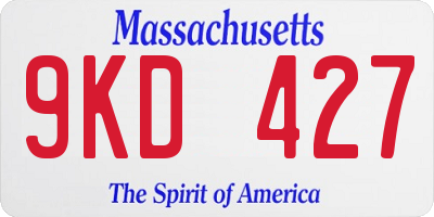 MA license plate 9KD427