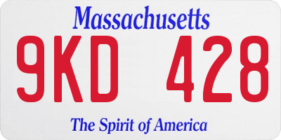MA license plate 9KD428