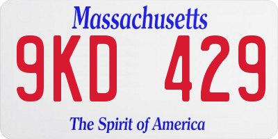 MA license plate 9KD429