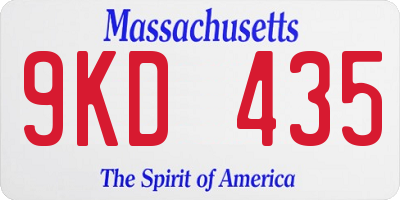 MA license plate 9KD435