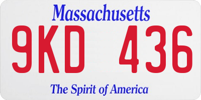 MA license plate 9KD436