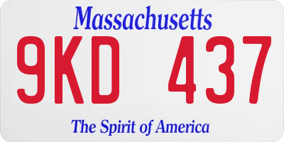 MA license plate 9KD437
