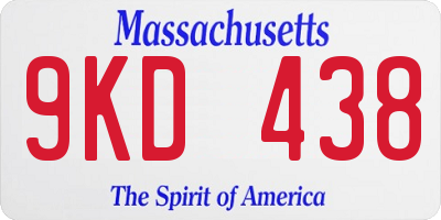 MA license plate 9KD438