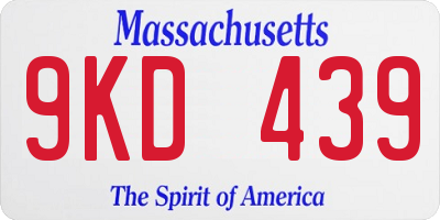 MA license plate 9KD439