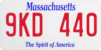 MA license plate 9KD440