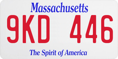 MA license plate 9KD446
