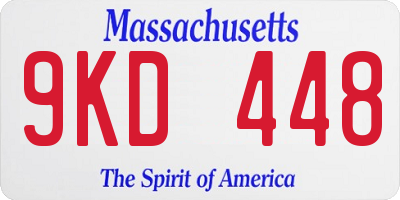MA license plate 9KD448