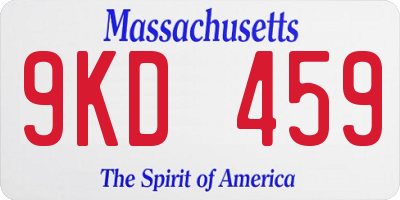 MA license plate 9KD459