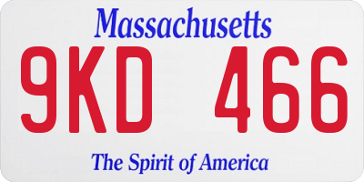 MA license plate 9KD466