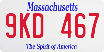 MA license plate 9KD467