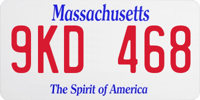 MA license plate 9KD468