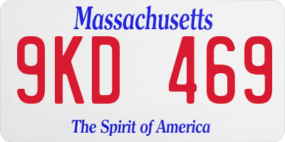 MA license plate 9KD469