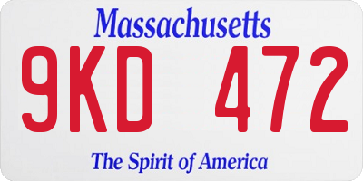 MA license plate 9KD472