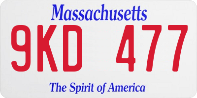 MA license plate 9KD477