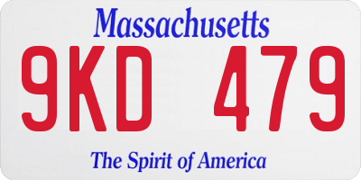 MA license plate 9KD479
