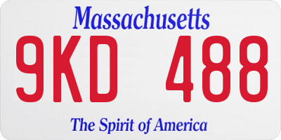 MA license plate 9KD488