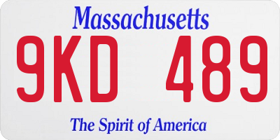 MA license plate 9KD489
