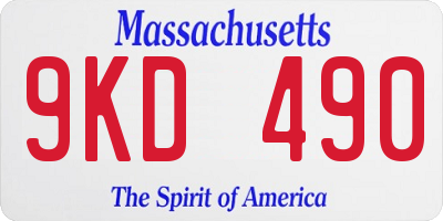 MA license plate 9KD490