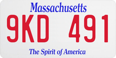 MA license plate 9KD491