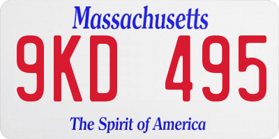 MA license plate 9KD495