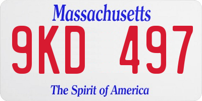 MA license plate 9KD497