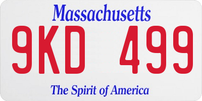 MA license plate 9KD499