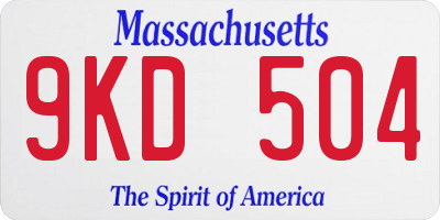 MA license plate 9KD504