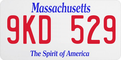 MA license plate 9KD529