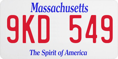 MA license plate 9KD549