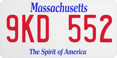 MA license plate 9KD552