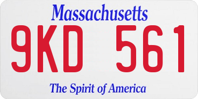 MA license plate 9KD561